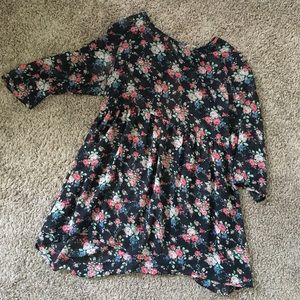Babydoll sheer floral blouse